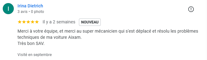 Avis client 5 étoiles sur la concession Météore 87 à Couzeix, Haute-Vienne